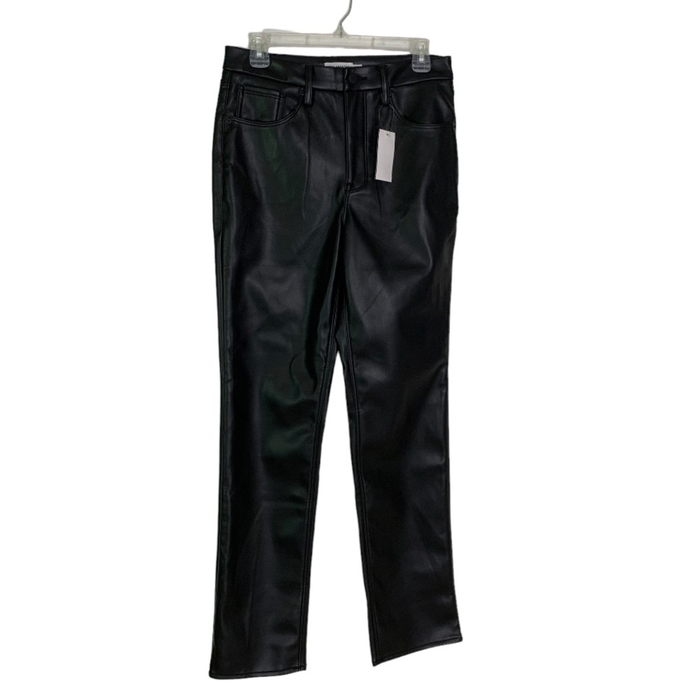 Good American Better Than Leather Faux Leather Good Icon Pants Black Size 8 NWT - Picture 5 of 12